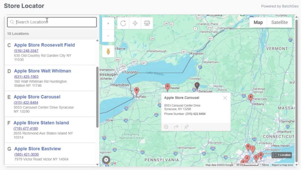 Sharing and embedding with BatchGeo